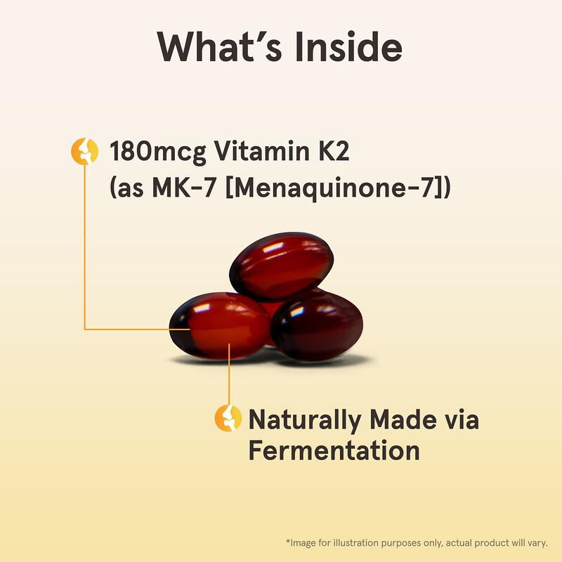 MK-7, 180 mcg, 30 Softgels