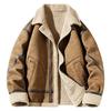 Men's Suede Plush Lined Autumn Stand-Up Collar Jacket