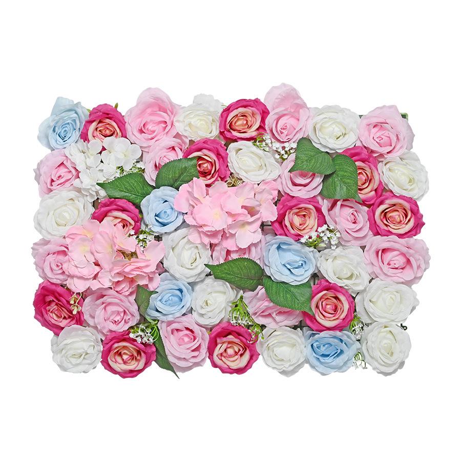 

40 * 60 Готовая цветочная стена, имитация цветка, стена с гортензией и розами, свадебная имитация растения, фоновая стена, стена с растениями темно-розовый