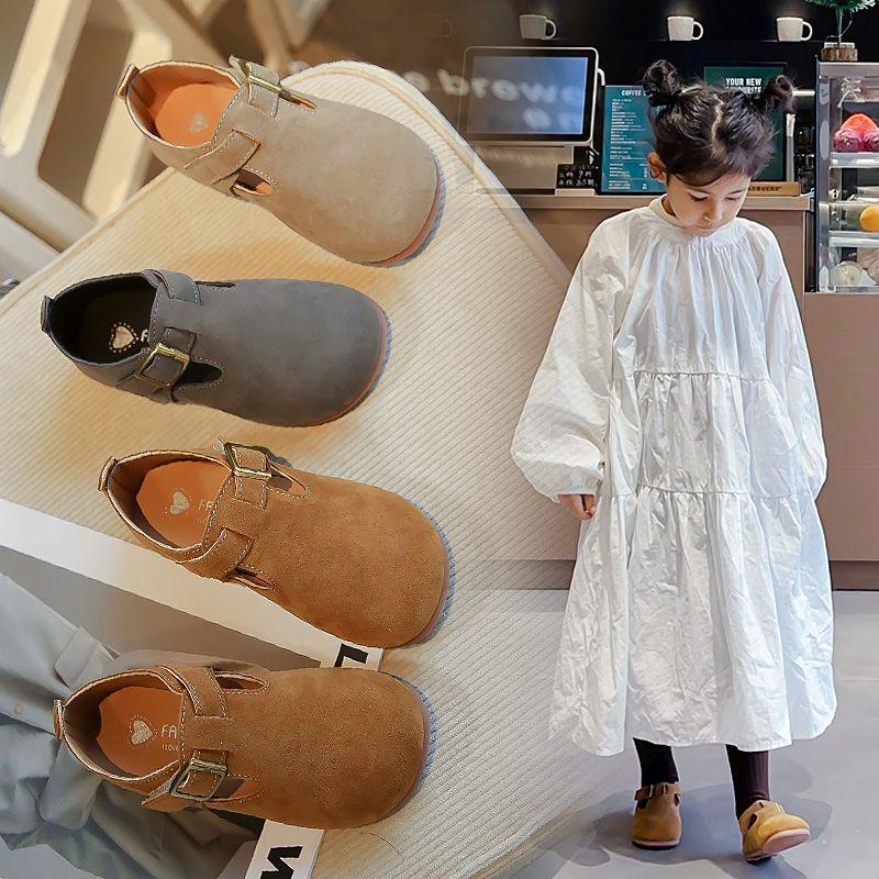 2025 Autumn Kids' Leather Shoes: Retro Korean Style, Soft Sole, Non-slip for Boys & Girls