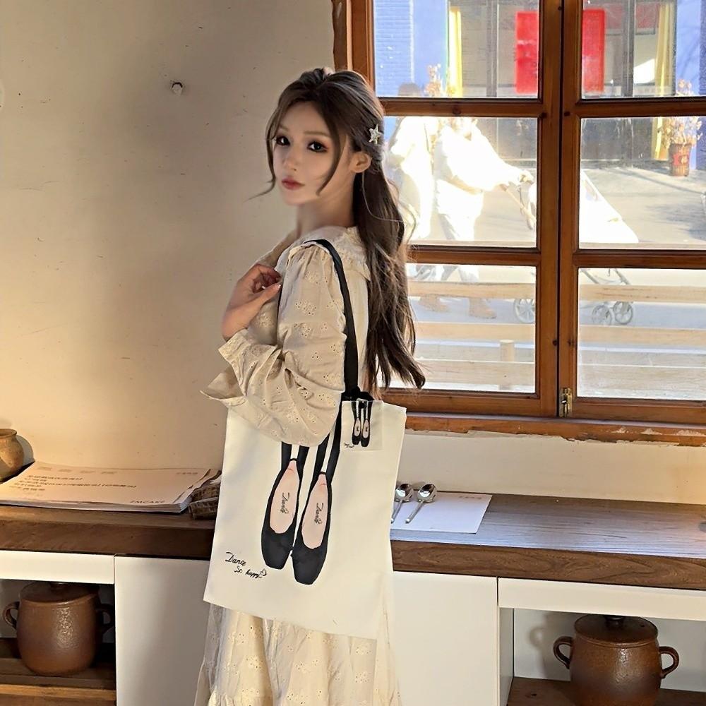 Sweet Toe Shoes Drawstring Bag Canvas Mini Bag Pendant Ballet Shoulder Bag  Ballet Dancer