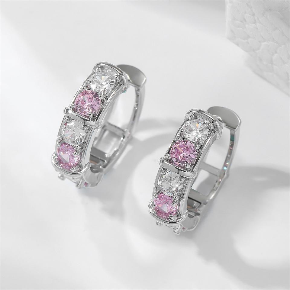 ZAKOL Cute Romantic Lovely Clear Stone Flower Convenient Simple Earrings Copper Cubic Zirconia For Women Party Jewelry EP2120