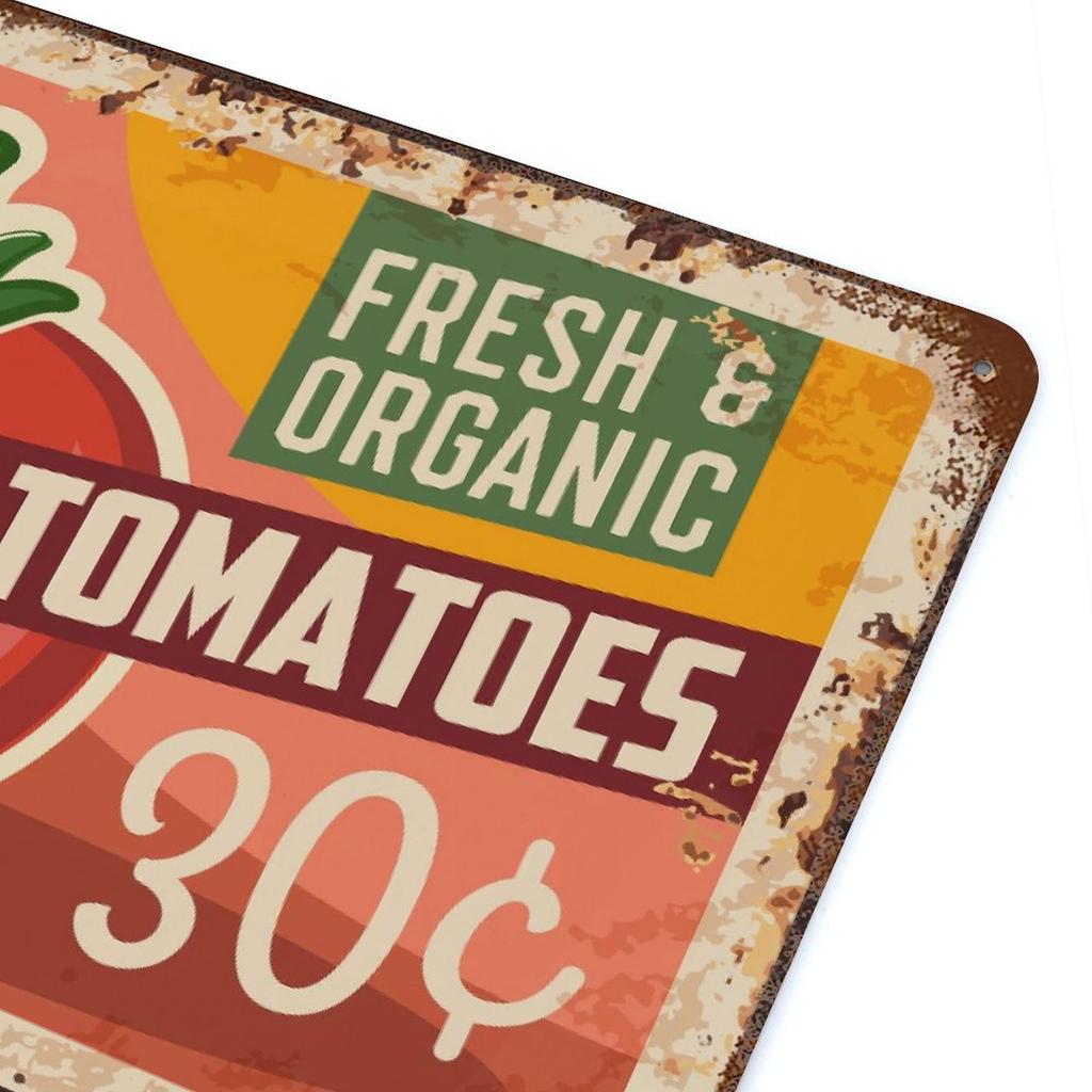 1 Pack retro rusty metal wall plaque, distressed industrial look, ideal decoration for bar café kitchen bedroom hallway or living room