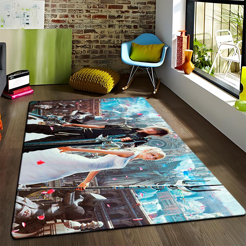 Final Fantasy Printed Carpet for Living Room Rugs Camping Stranger Things Picnic Mats Anti-Slip E-sports Rug Yoga Mat Fans Gift