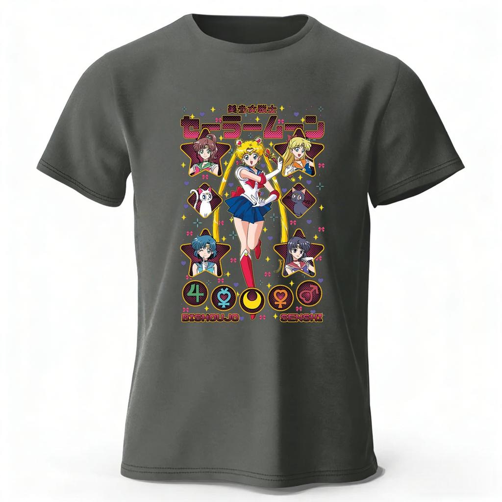 Sommer Neues Sailor Moon Retro Stil Reines Baumwoll T-Shirt Herren Damen Tägliche Mode Lässig Bequem Übergröße Kurze Ärmel