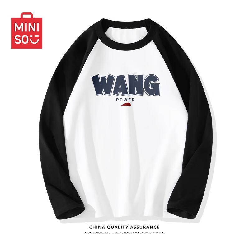 MINISO Men's American Retro Cotton Long Sleeve T-Shirt