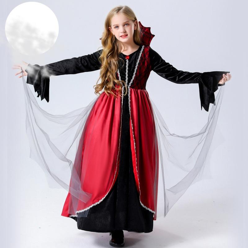 Halloween vampire costume female masquerade party costume ueen tue vintage court queen costume