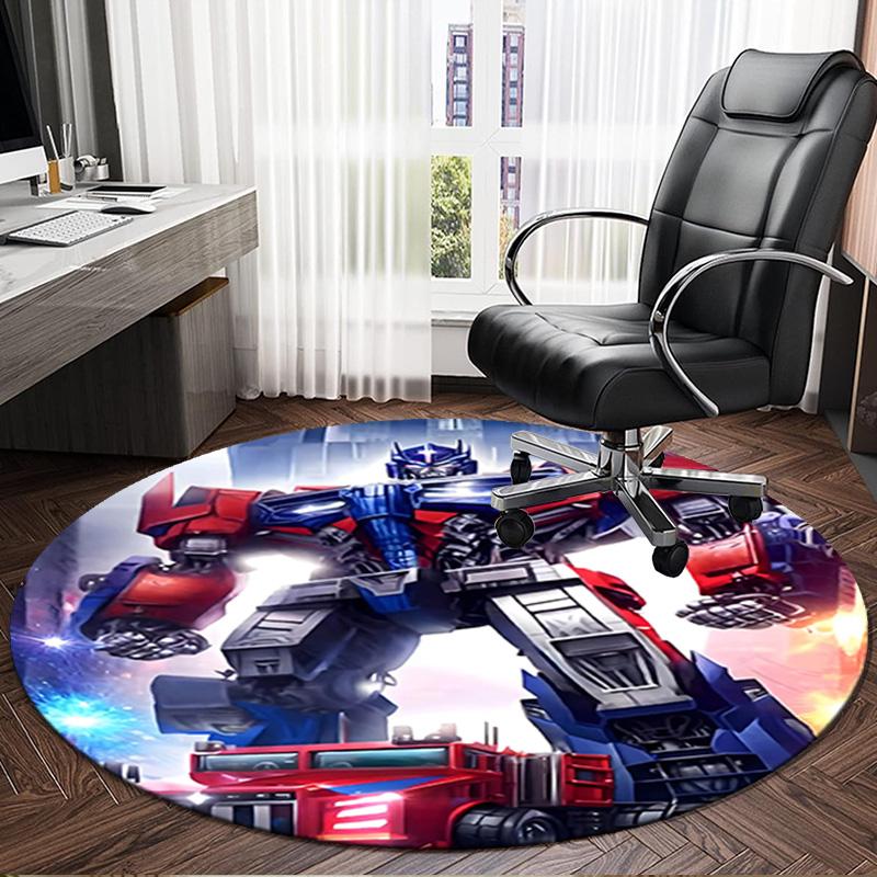 1PC Trans-formers Round Rug, Non-slip Chair Mat, Home Decor, Circle Carpet Perfect for Office, Bedroom, Living Room,Christmas Gift