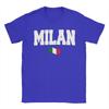 Unisex Womens TShirt Milan With Italy Flag TShirts Fashion  Summer Tees Streetwear Cotton Tops Gift