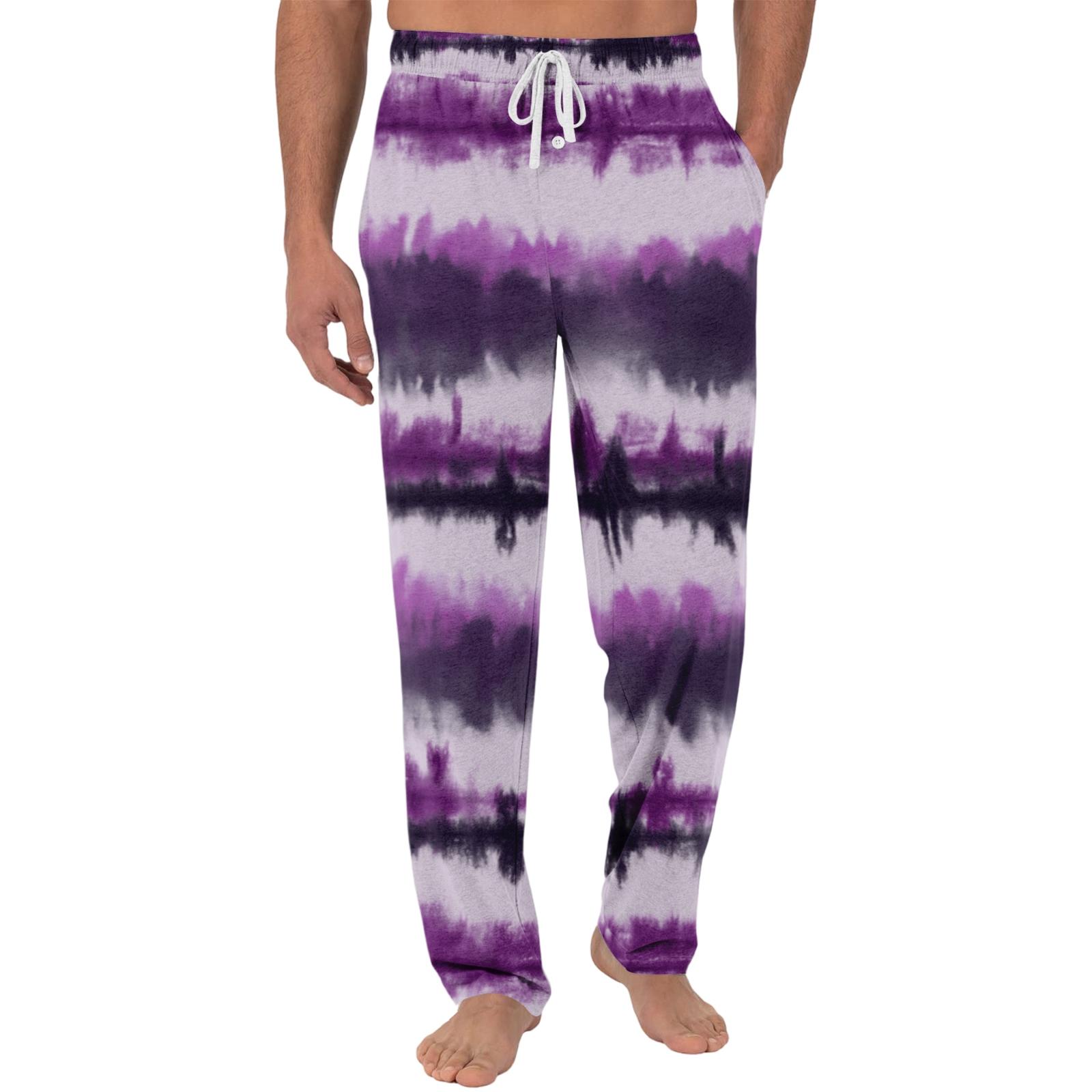 Мужские повседневные и модные брюки с принтом под галстук - Мужские легкие спортивные брюки с затягивающимся шнурком на талии M