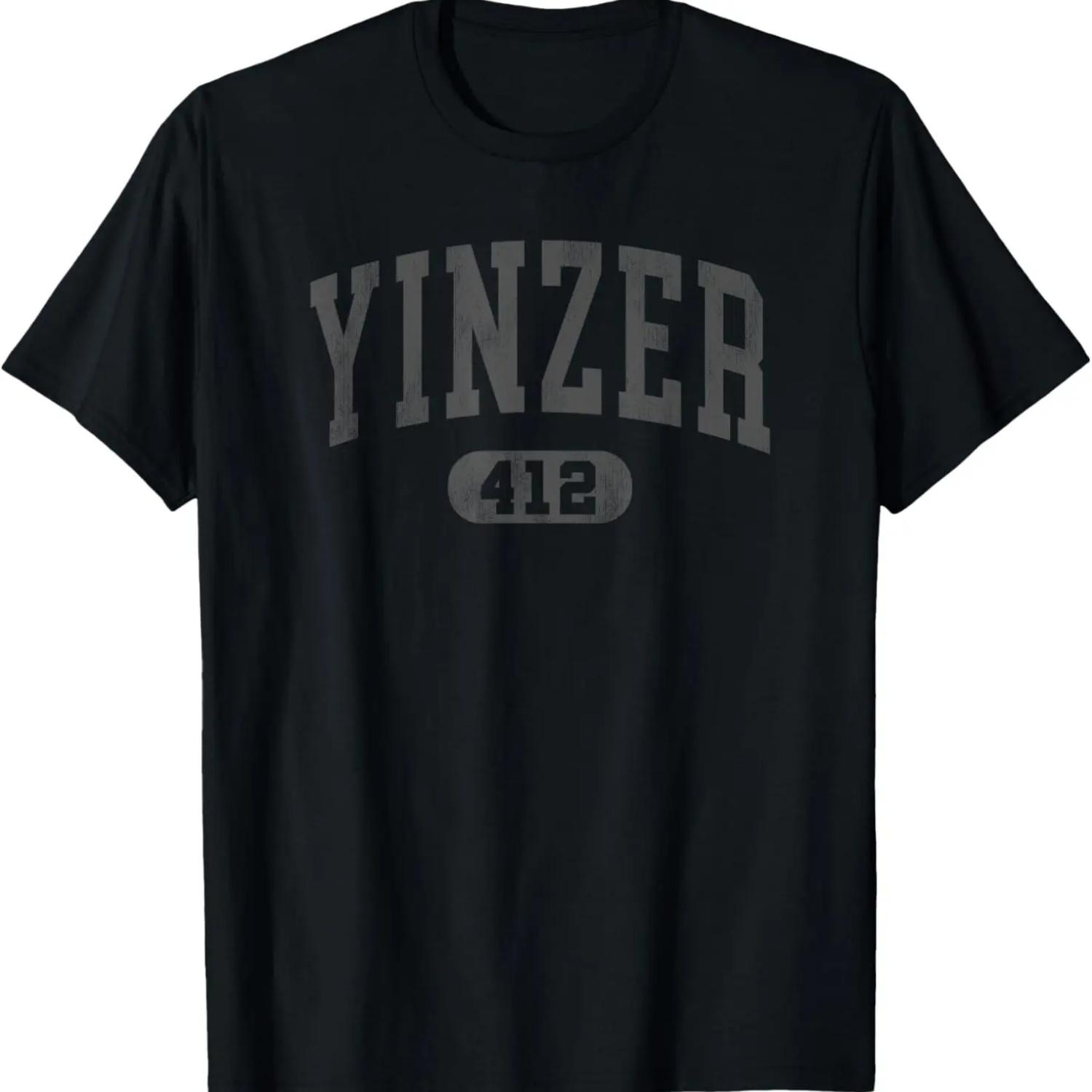 Funny Yinzer Pittsburgh 412 Area Code Mens Womens Yinz Retro T-Shirt S чёрный