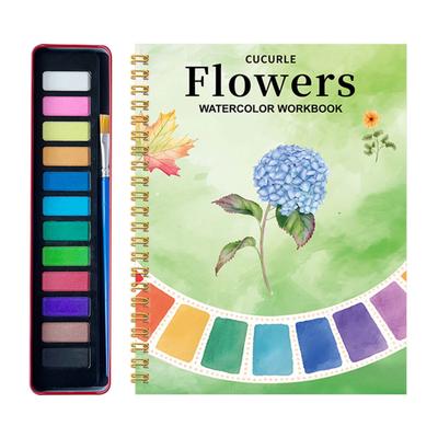 Libro de Trabajo de Acuarela Guía de Pintura Paso a Paso Set de Pintura de Acuarela Coloreado Inspirado en la Naturaleza Libro de Colorear con Acuarela