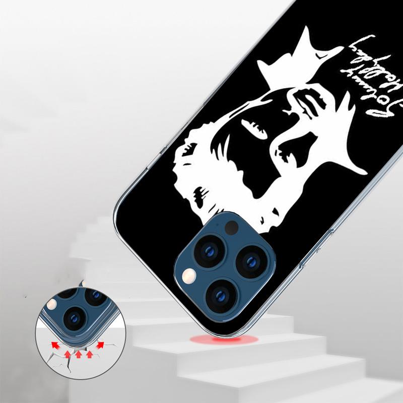 Johnny Hallyday Music Phone Case For iPhone 17 Air 16 Pro Max 16E 15 + 14 Plus 11 12 13 Mini 7 8 SE Gift Print Cover Fundas 17 A