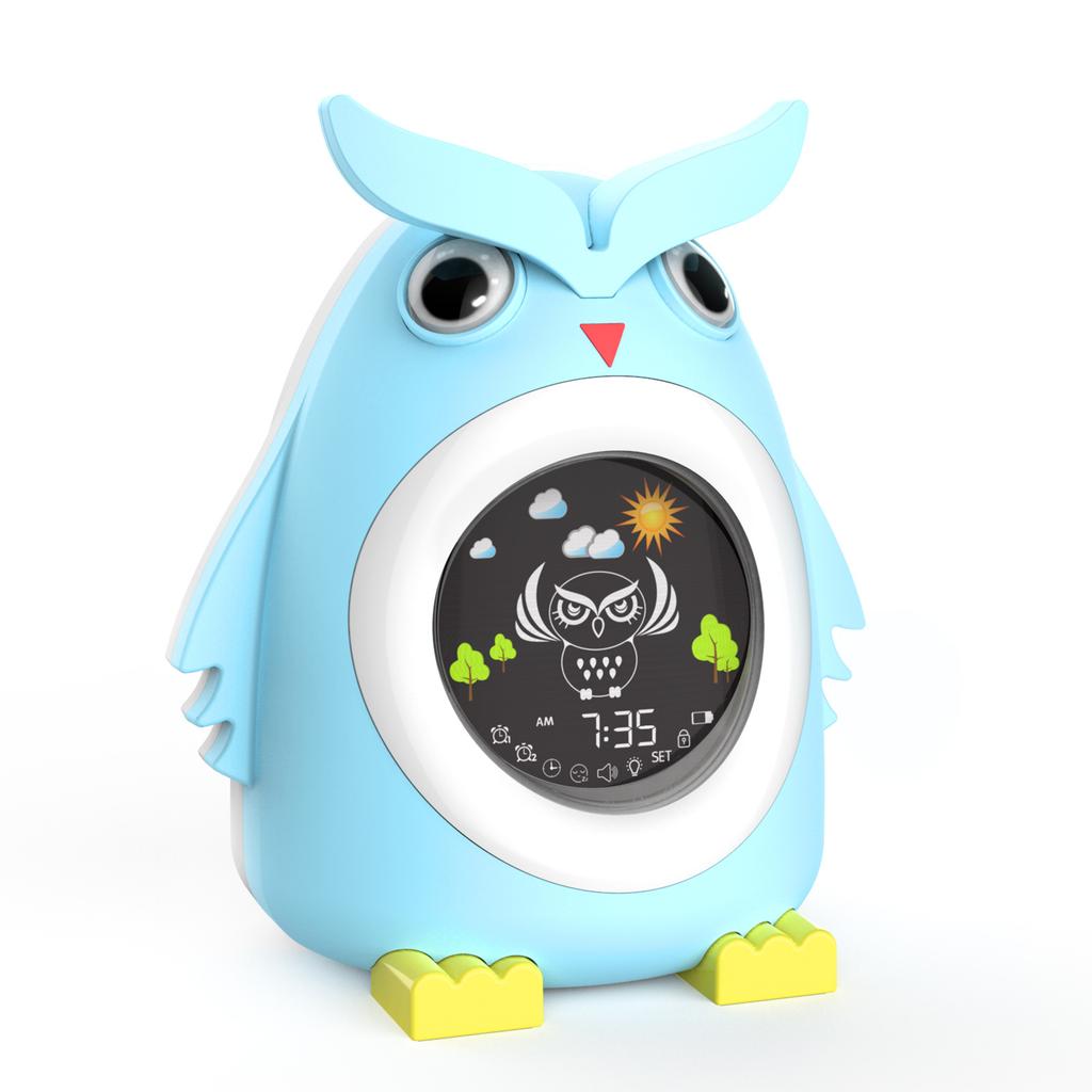 Cartoon Eagle Children's LED Color Light Alarm Clock LCD Digital Alarm Clock USB Charging Mini Alarm Clock