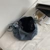 Borsa a tracolla in denim da donna, leggera, piccola, quadrata, borsa a spalla, da sotto braccio
