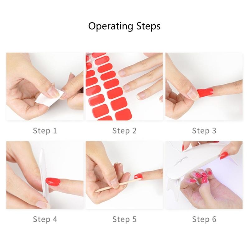 Semi Cured Gel Nail Polish Stickers Fashion Design Classical Strips Waterproof Adhesive Full Wraps Gel Nail Art Stickers
