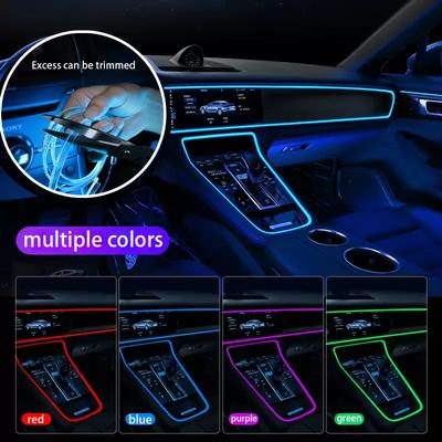 Automotive Ambientebeleuchtung, Kaltlichtlinie, Innenraum-Lichtleiterstreifen USB-Ambienteleuchtstreifen kabelfreier dekorativer Lichtstreifen