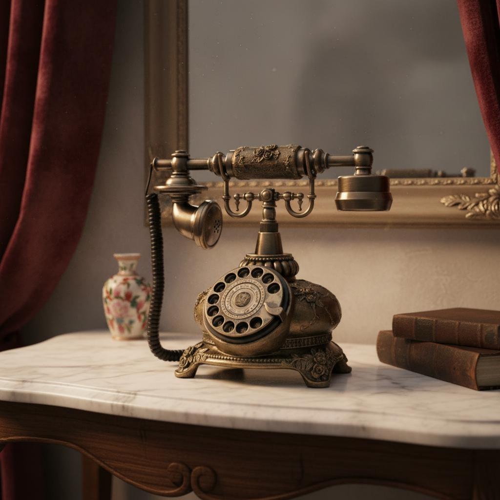 Vintage Rotary Telephone Decorative Design Antique Desk Phone Retro Landline Phone Hands-Hands-Free Antique Landline Telephone