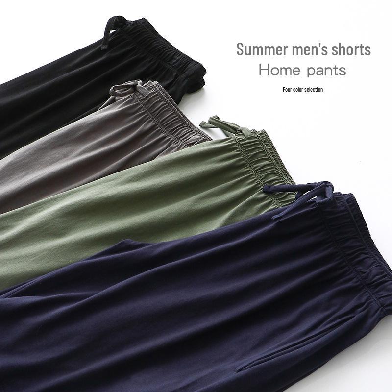 Men's Casual Summer Cotton Drawstring Shorts - Breathable, Loose-Fit Outdoor Wear