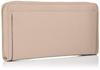 Marie Claire Women's Long Wallet with Round Zipper, Large Capacity, Coin Purse, Genuine Leather, 18 Card Slots, Carrousel Design, Beige