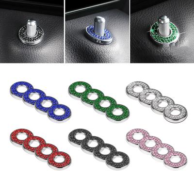 4'lü Paket Parlak Araba İç Kapı Kilidi Kapakları Trim Çekme Kolu Cıvata Çıkartmaları C200L için Araba İç Parlak Rhinestone Çıkartmaları