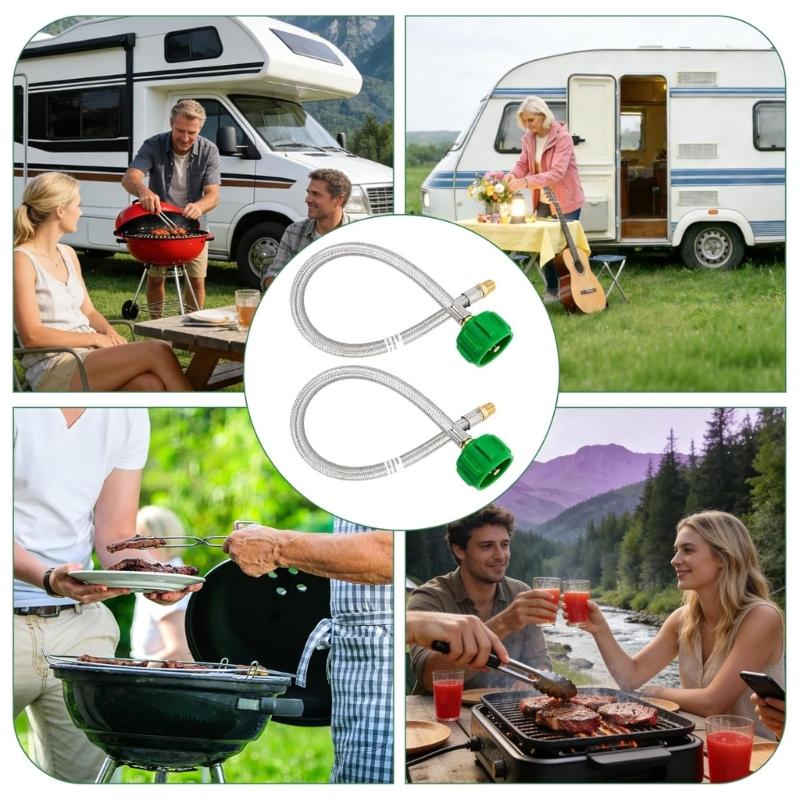 2pack Durability Propane Hose High Pressures Garden Flexible Hose for Reliability Gas Flows In Outdoor Appliances