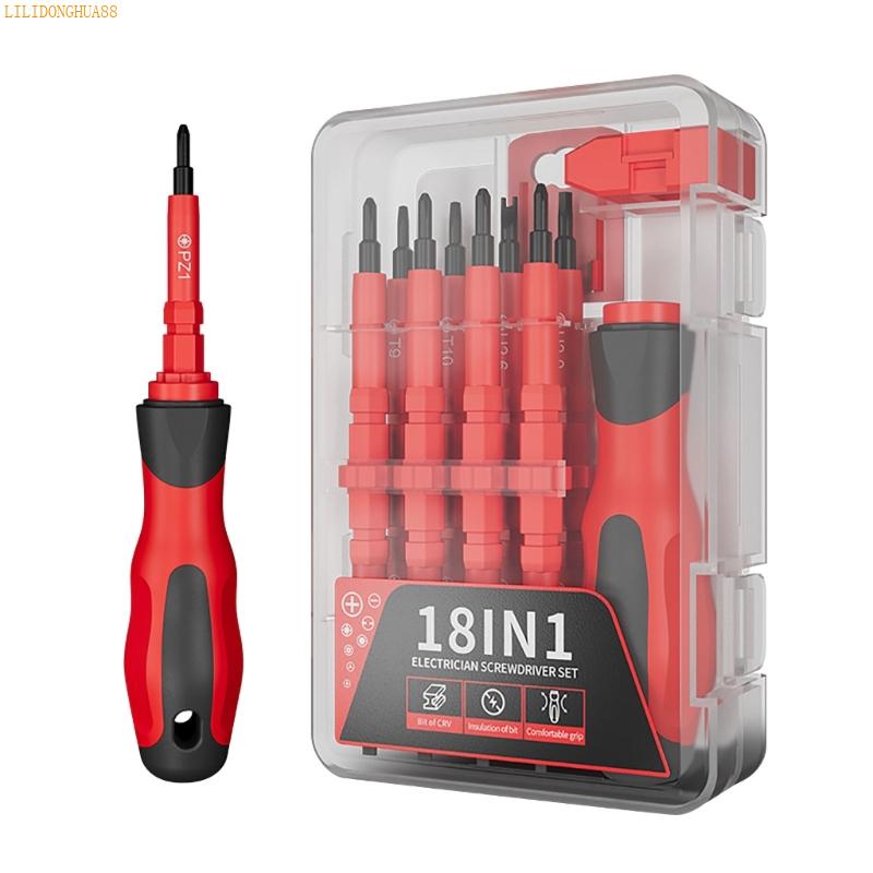 K1AE Strong Steel Screwdriver Set with Against Slip Handle for Electronics Maintenance and Home Repairs