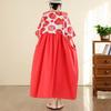 DIMANAF New 2026 Women Plus Size Summer Casual Floral Long Dress Cotton Loose Oversize Maxi Beach Sundress Elegant Vintage Lady Print
