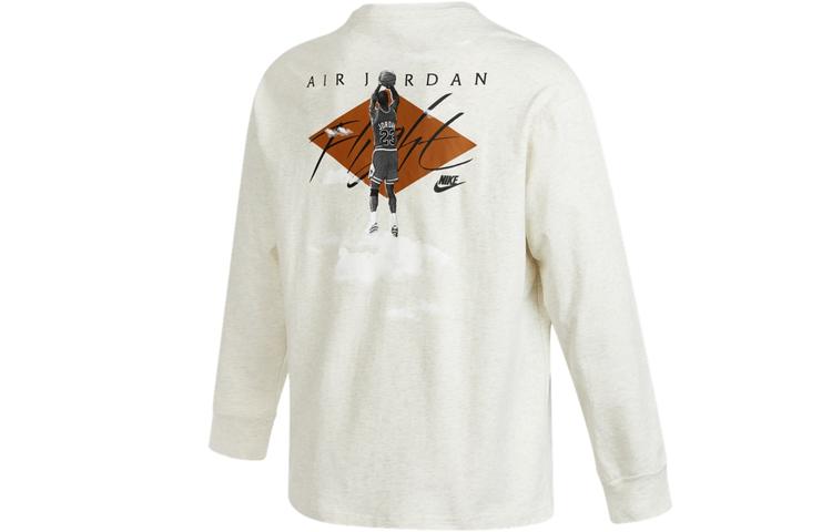 Мужские свитшоты Jordan ЭКРЮ с круглым вырезом Умеренный Обычный крой DH8963-141 XS