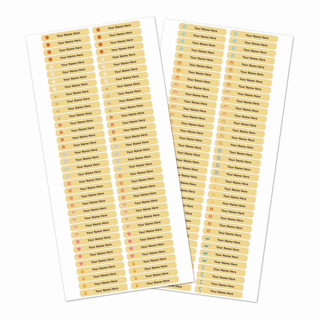 144Pcs Personalized Name Stickers Long Strip Pencil Labels Custom Waterproof Self Adhesive Name Labels For Bottles Notebooks