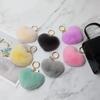 Maia Rabbit Fur Heart Keyring & Charm - Light Brown