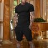 Nuovo set estivo da uomo con t-shirt a maniche corte traspirante e pantaloncini, abbigliamento popolare ad asciugatura rapida