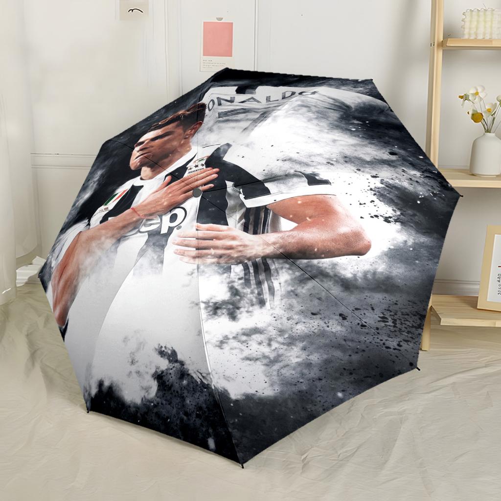 Cristiano Ronaldo Real Madrid Outdoor Automatic Umbrella with 8-Rib Foldable Design for Outdoor Daily Use Fashion Lovers Gift for Festivals
