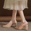 Fashion Thick High Heels Summer Wear Cool Temperament Single Shoes Soft Leather Bag-toe Sandals Women