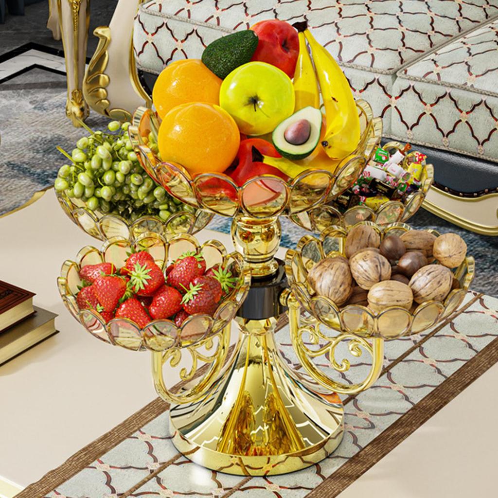 Dried Fruit Plate, Flower Snack Dessert Rotating Serving Tray for Restaurant, Hotel