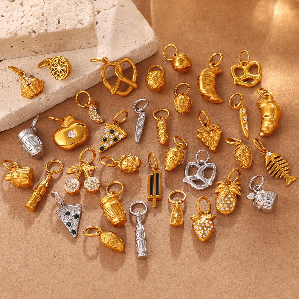 Cute Food Element Pendant Micro Diamond Lemon Pizza Style Diy Accessories