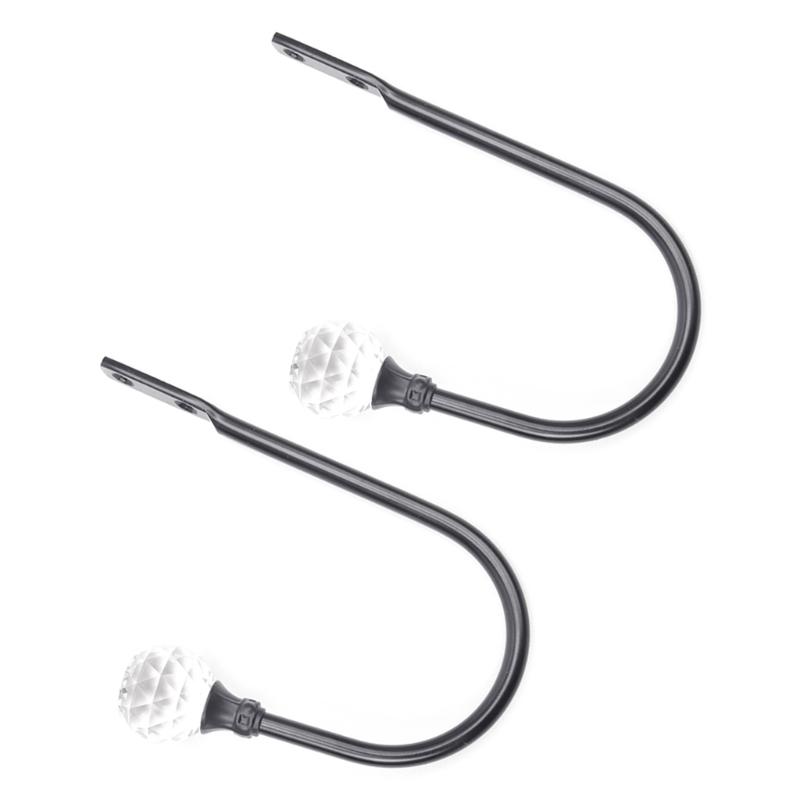 Pack of 2 Curtain Holdbacks Decorative Wall Mounted Tieback Hook for Drapery and Hanging Items Hanging Solution