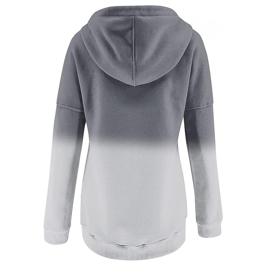 Ladies Hoodie Casual Zipper Hooded Sweatshirt Loose Long Sleeve  Top