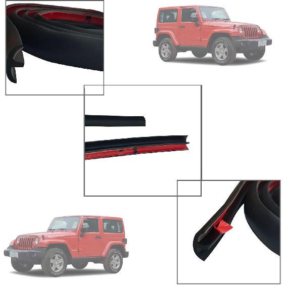 Hard Top Roof Rubber Seal, Freedom Panel Seal Kit For 2007-2025 Jeep Wrangler JK JKU JL JLU & Gladiator JT, Waterproof Dustproof, Noise Reduction,