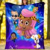 1pc Bubble guppies1 Theme Blanket - Digital Print, Polyester, Cozy for All Seasons, Perfect for Outdoor, and Travel