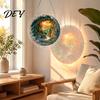 Non Fragile Glass Alternative 7.48 Inch Circular DIY Puzzle Suncatcher, Acrylic Stained Style Window Hanging Ornament, Unique Hobby Gift Waterproof
