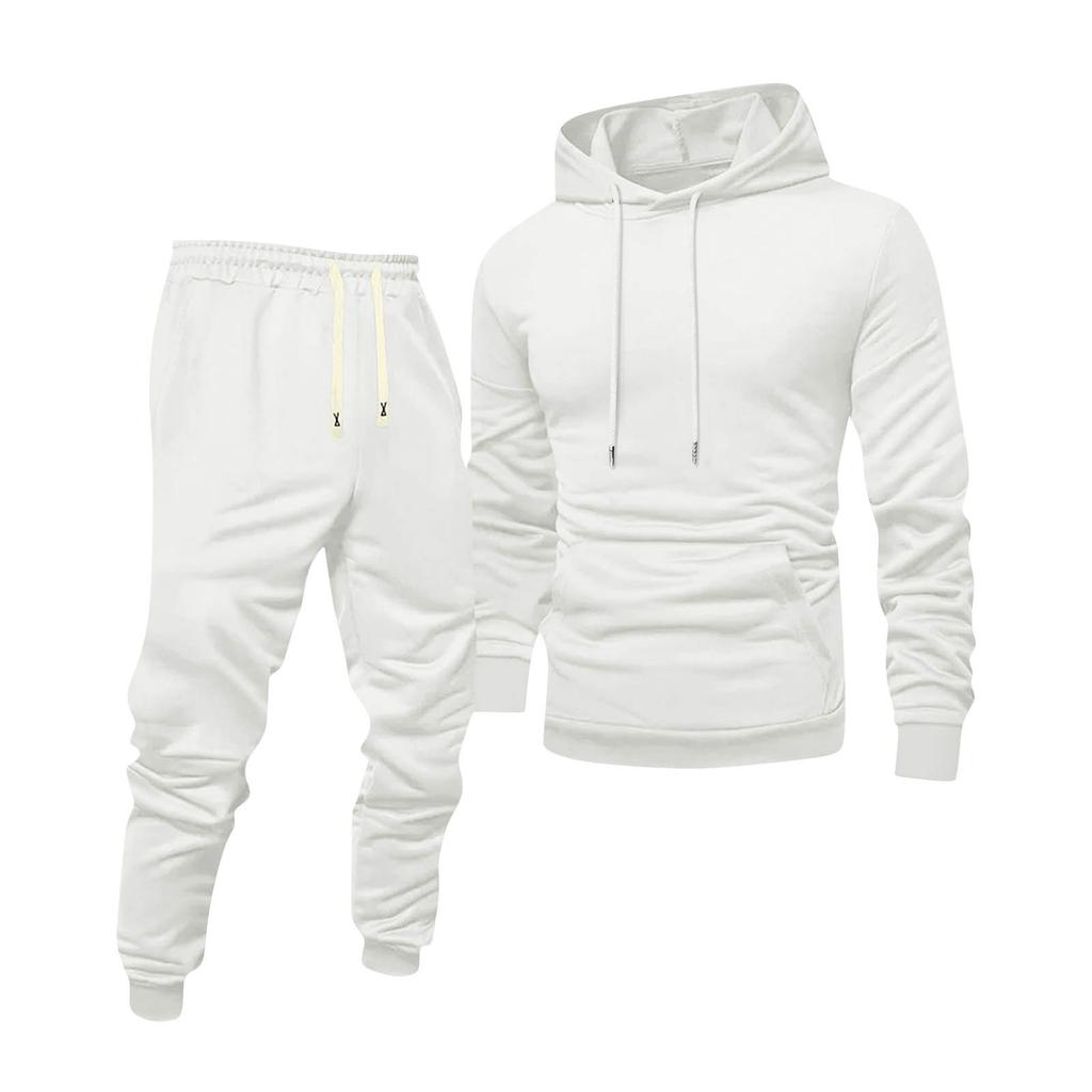 Men's Color Hoodie and Sweatpants Set Casual Athletic Wear