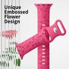 Floral Engraved Strap For Apple Watch Band 40mm 44mm 41mm 49mm 45mm 38mm 42mm Silicone Bracelet Iwatch Series 9 7 Se 6 8 Ultra 2