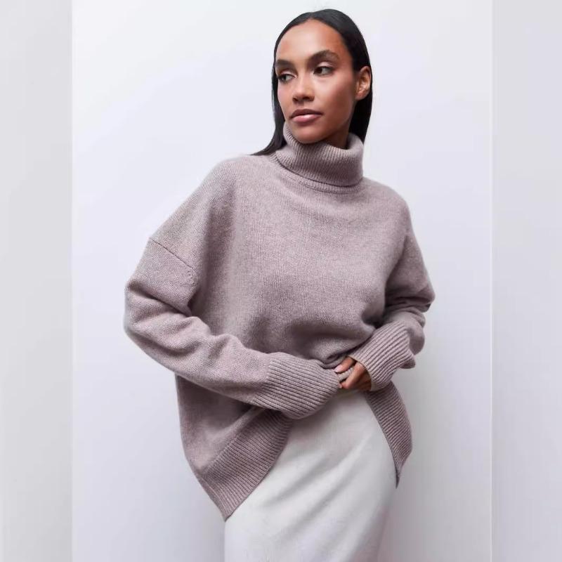 Autumn New Long Sleeve Pullover Knitted Sweater Women Fashion Loose Outerwears Women Winter Sweaters Elegant Vintage Solid Casual Knit Jumpers 24912