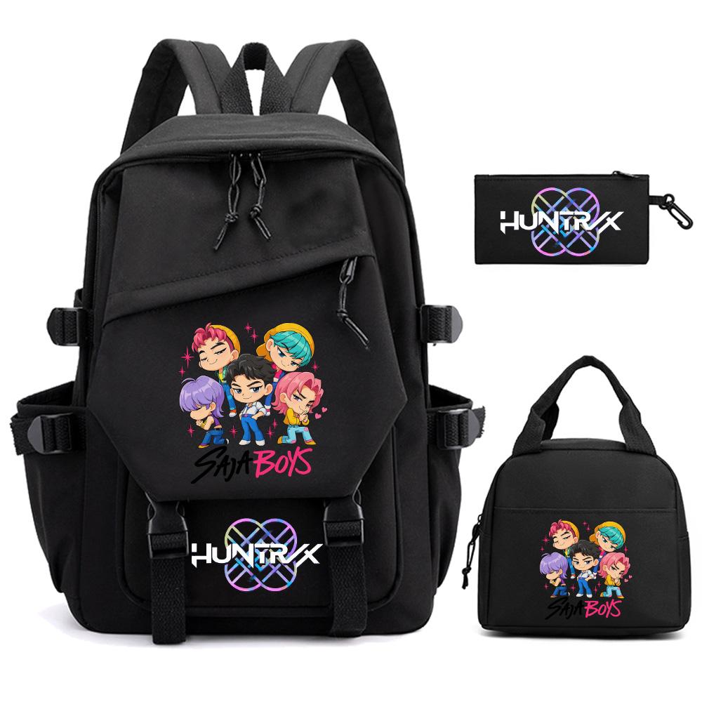 3Pcs/set Cartoon Kpop Demon Hunters Printed Backpack for Teenger Children Student Large Capacity Schoolbag Girl Gift Women Travel Bag Mochila