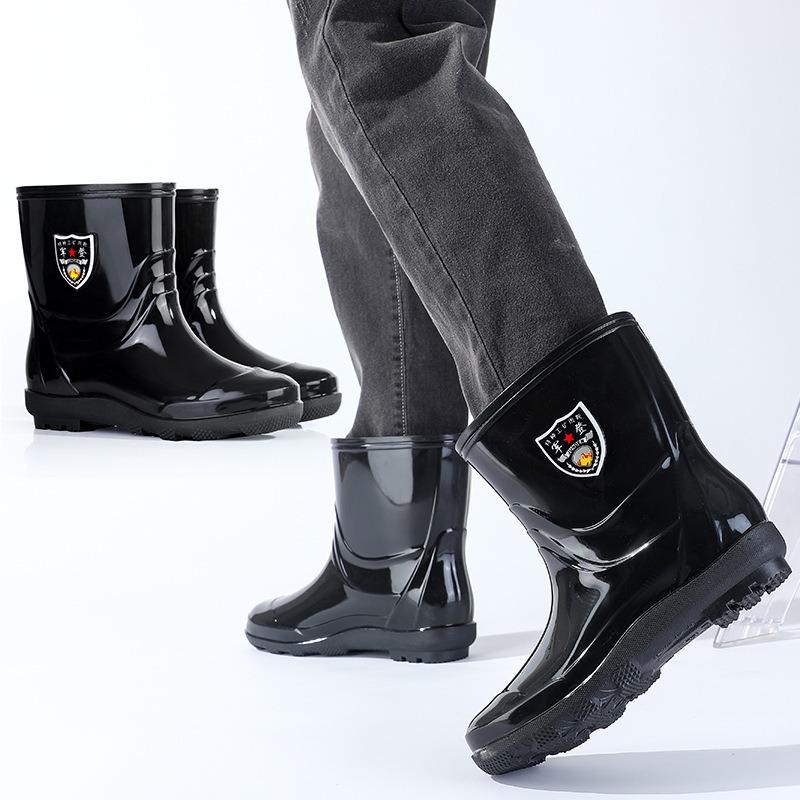 Extra Large Size Rain Shoes Men's Waterproof Boots Non-slip Thickened Soles Four-season Water Shoes Outdoor Fishing Kitchen Work Rain Boots