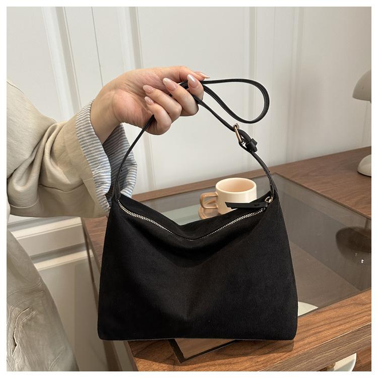 Faux Suede Lazy Tote Bag for Women Trendy Soft Shoulder Crossbody Purse
