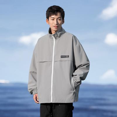 Outdoor Waterproof Stand-up Collar Jacket for Men's Spring and Autumn New American Windproof Mountaineering Jacket for Teenagers
