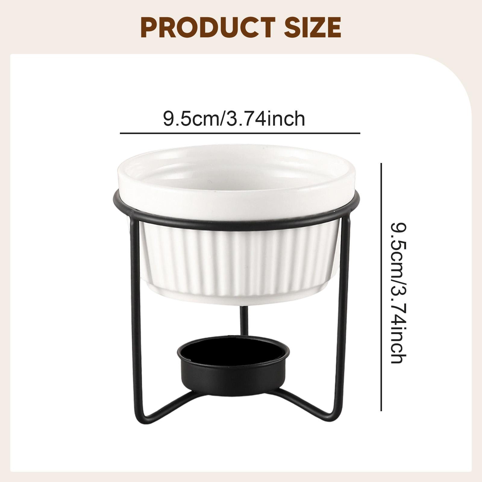 

Ceramic Butter Warmer Bowl Chocolate Melting Pot Fondue Pot for Household Kitchen Candy Dessert Snack Cheese - Kitchen Gadget чорний