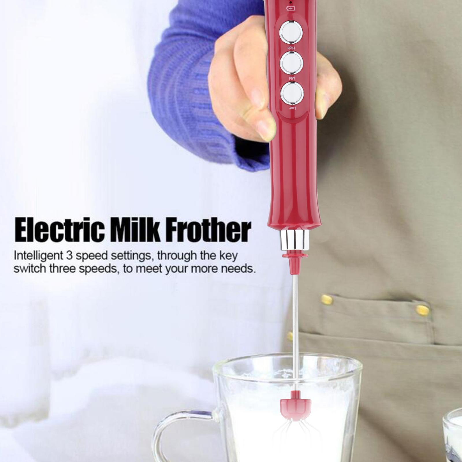 

Ручной электрический миксер-блендер для взбивания молока для горячего шоколада красный